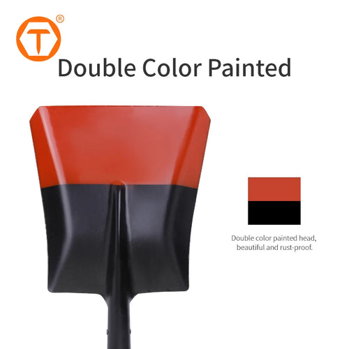 China Manufacturer High Quality Flat Mud Farming Shovel square Head Shovel Black with Wood Handle