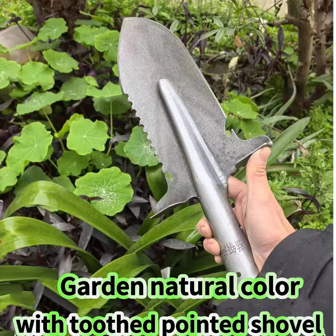 EH Thickened Serrated Shovel Special Pointed Shovel for Tree Digging Manganese Steel Trenching Shovel
