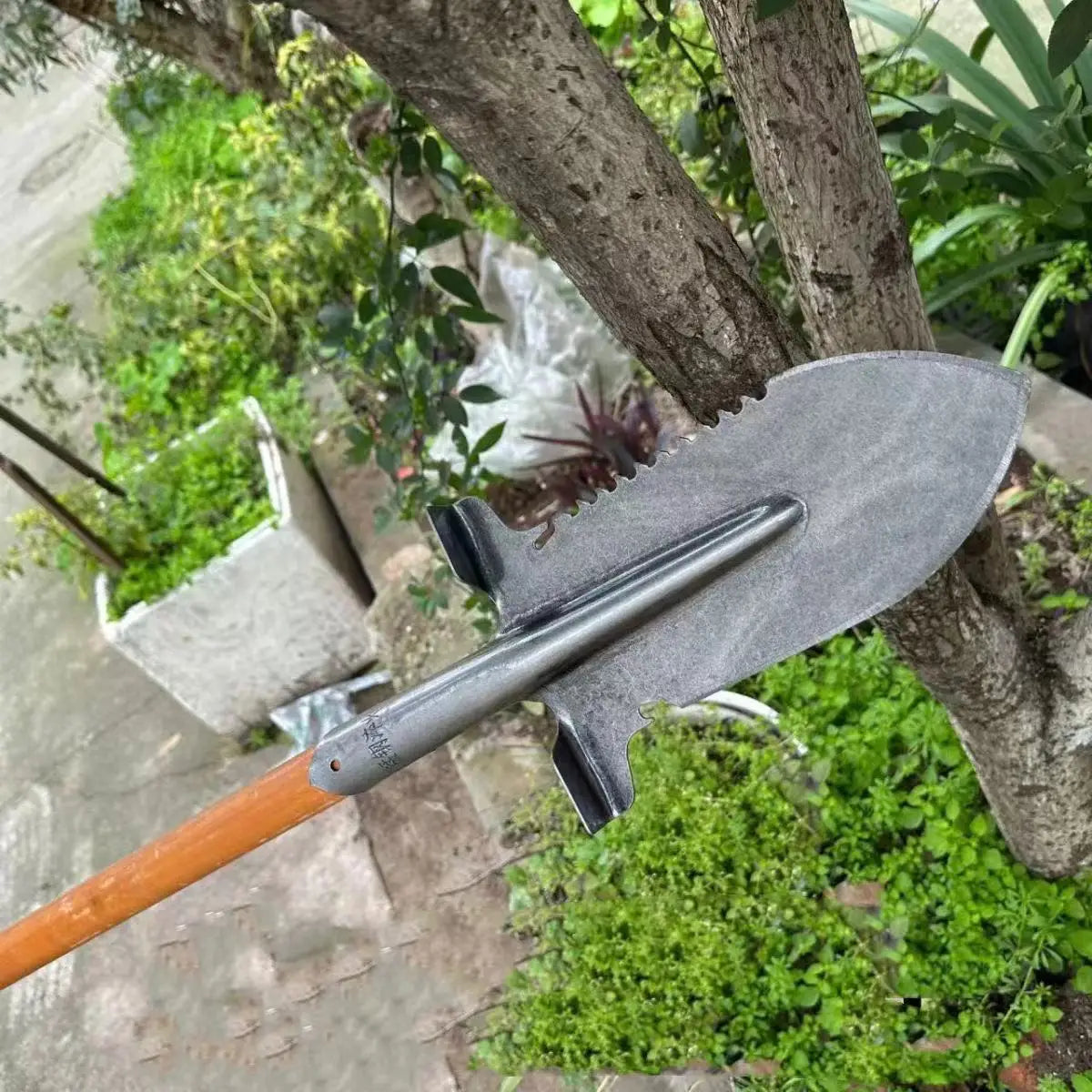 EH Thickened Serrated Shovel Special Pointed Shovel for Tree Digging Manganese Steel Trenching Shovel